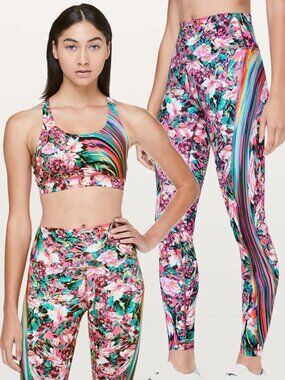 LULULEMON Rainbow Spectrum Wunder Under Tight + Energy Bra Set 2/4 (RARE!)